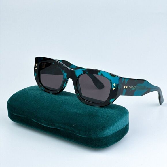 NEW Gucci GG1215S 001 Havana Grey Rectangle Unisex Sunglasses GG 1215S - Picture 1 of 15